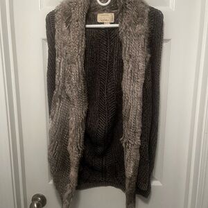 Nicole Miller Brown and Gray Cardigan Sweater
